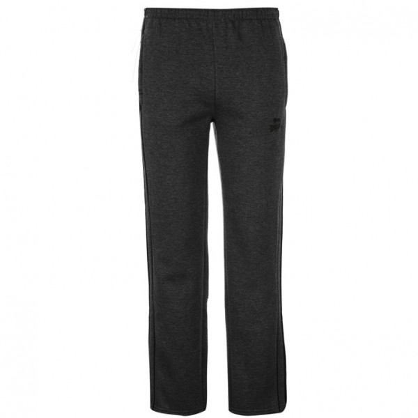  Lonsdale 2 Strip детско долнище анцуг Open Hem Jogging Bottoms Junior тъмно сиво
