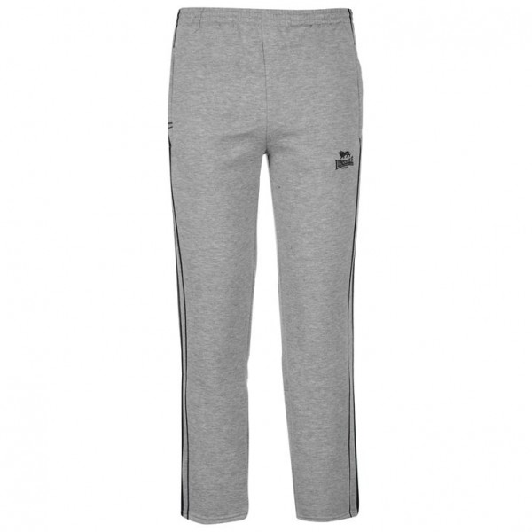  Lonsdale 2 Strip детско долнище анцуг Open Hem Jogging Bottoms Junior светло сиво