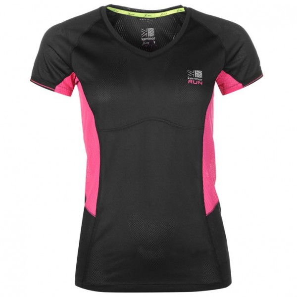  Karrimor Xlite дамска тениска къс ръкав 2 T Shirt Ladies за тичане бягане колело велосипед черна розова