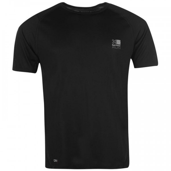 Karrimor X Racer Running мъжка тениска къс ръкав T Shirt Mens ултра лека дишаща материя светлоотразителни елементи полиестер черна  Karrimor X Racer Running мъжка тениска къс ръкав T Shirt Mens ултра лека дишаща материя светлоотразителни елементи полиестер черна