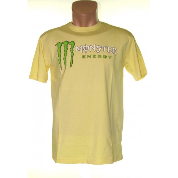 Мъжка тениска Monster жълта памук еластан  Мъжка тениска Monster жълта памук еластан