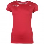  Puma PR Fit дамска тениска Short Sleeve TShirt Womens Пума червена за бягане фитнес колоездене спортна