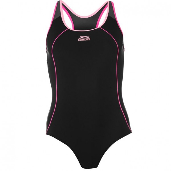  Slazenger Racer Back дамски цял бански Swim Suit черен