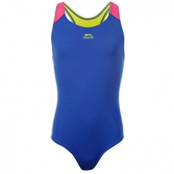  Slazenger Racer Back детски цял бански Swim Suit черен цял бански за момиче
