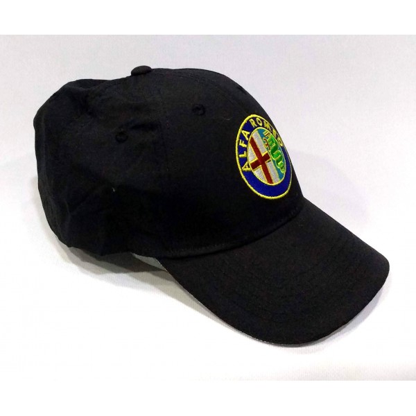 Alfa Romeo бейзболна шапка с козирка памук черна Алфа Ромео