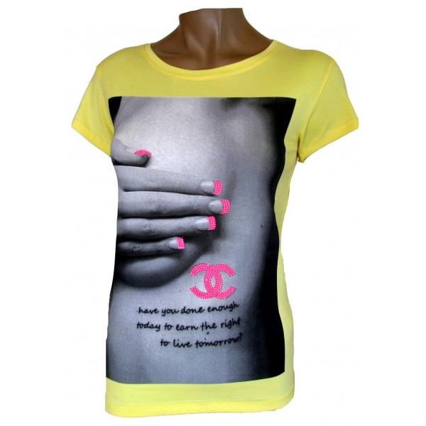 Жълта дамска тениска