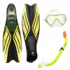  Gul Mask Snorkel And Fin Set Adults мъжки юношески плавници шнорхел и маска за гмуркане плуване под вода жълти
