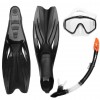 Gul Mask Snorkel And Fin Set Adults мъжки юношески плавници шнорхел и маска за гмуркане плуване под вода черни