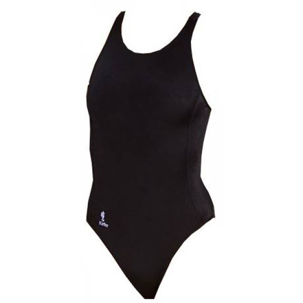Kiefer детски цял бански Kiefer Team Solid Fitback Swimsuit Junior Girls за момиче черен