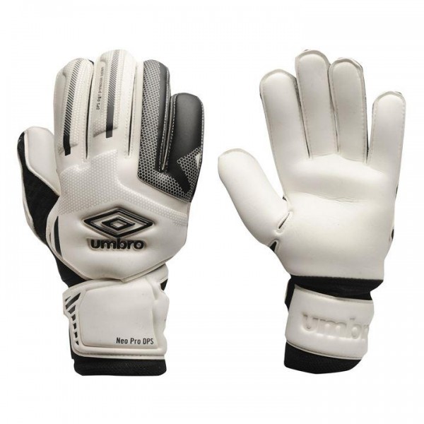  Umbro Neo Pro професионолни мъжки вратарски ръкавици със свалящи се протектори на пръстите бели 