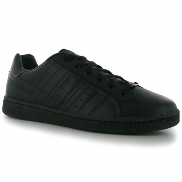  Lonsdale Leyton детски дамски маратонки естествена кожа Trainers черни с връзки юношески